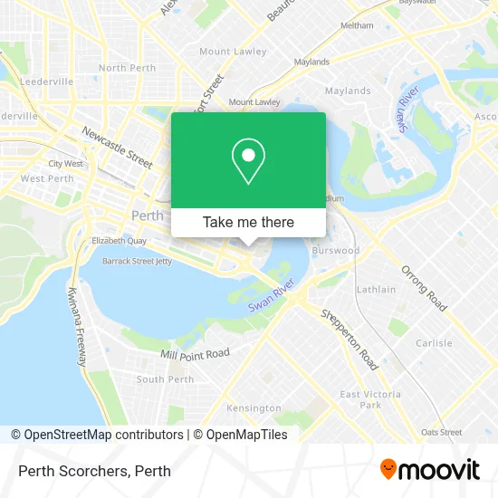 Mapa Perth Scorchers