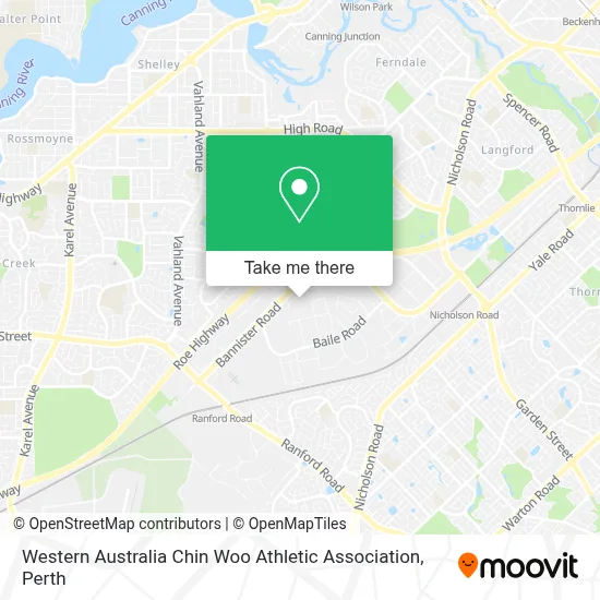 Mapa Western Australia Chin Woo Athletic Association