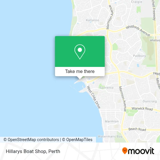 Mapa Hillarys Boat Shop