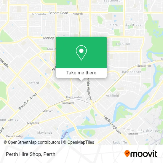 Mapa Perth Hire Shop
