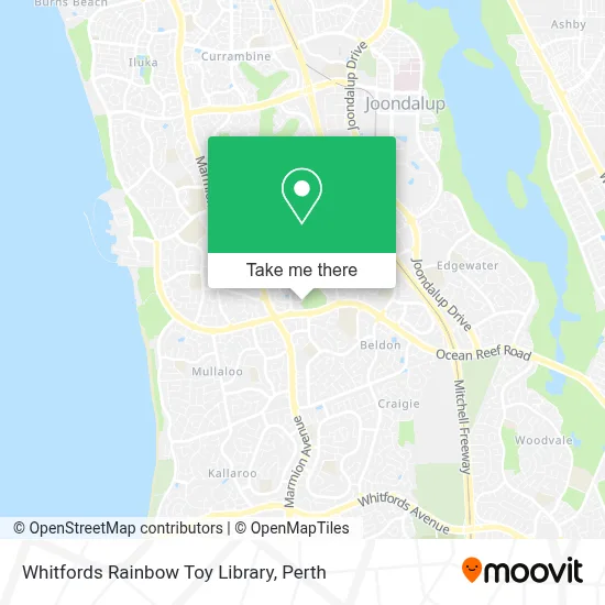 Mapa Whitfords Rainbow Toy Library