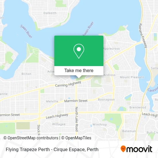 Mapa Flying Trapeze Perth - Cirque Espace