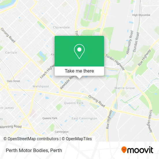 Mapa Perth Motor Bodies