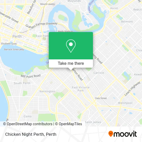 Chicken Night Perth map