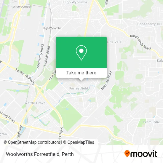 Mapa Woolworths Forrestfield
