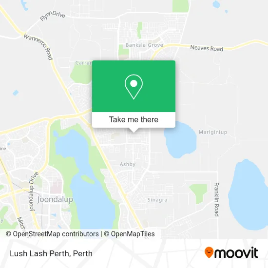 Mapa Lush Lash Perth