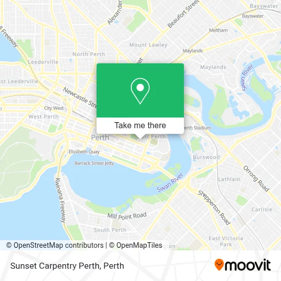 Mapa Sunset Carpentry Perth