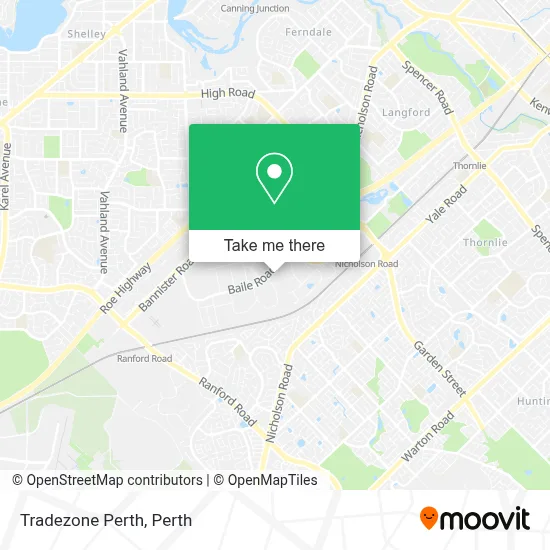 Mapa Tradezone Perth