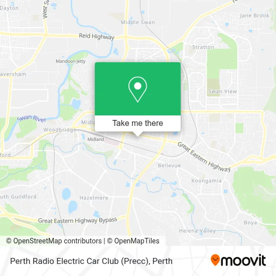 Mapa Perth Radio Electric Car Club (Precc)