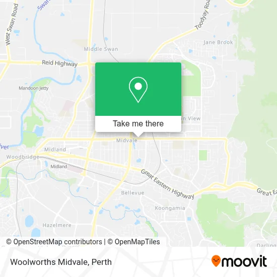 Mapa Woolworths Midvale