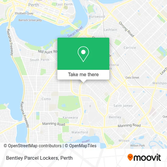 Mapa Bentley Parcel Lockers