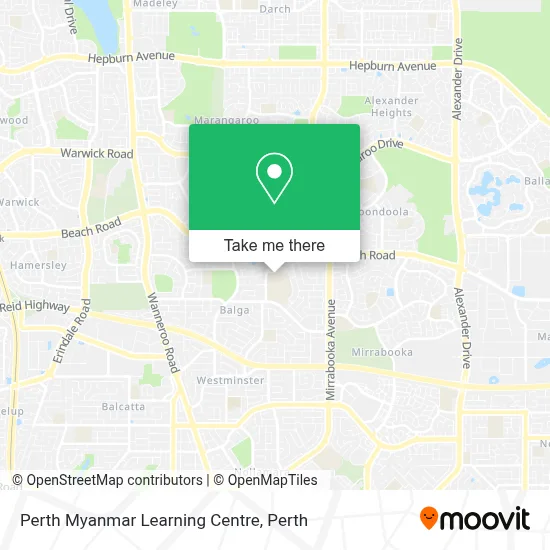 Perth Myanmar Learning Centre map