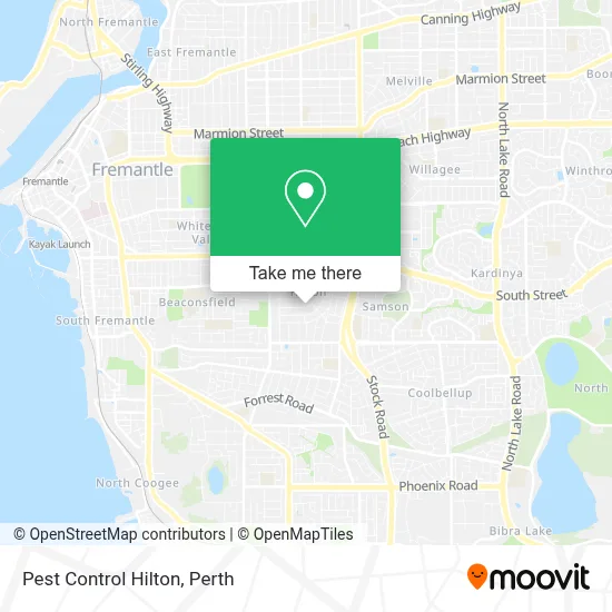 Mapa Pest Control Hilton