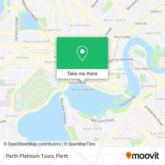 Mapa Perth Platinum Tours