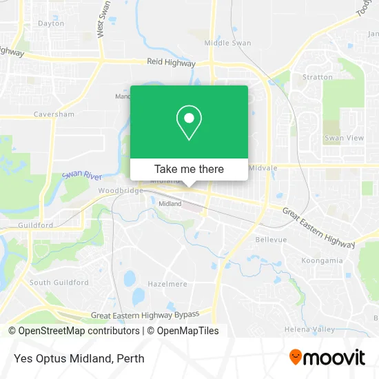 Mapa Yes Optus Midland