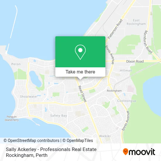Mapa Sally Ackerley - Professionals Real Estate Rockingham