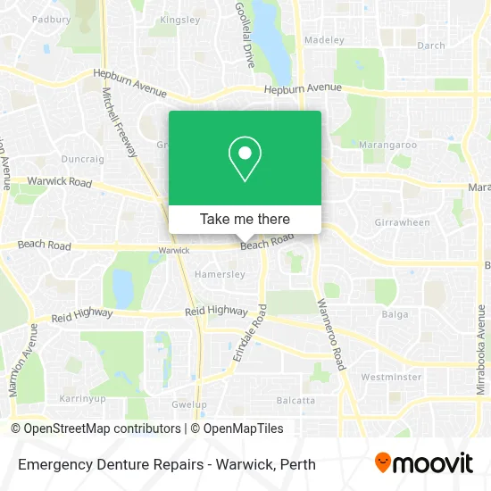 Mapa Emergency Denture Repairs - Warwick