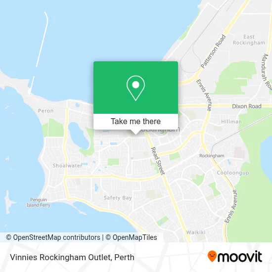 Mapa Vinnies Rockingham Outlet