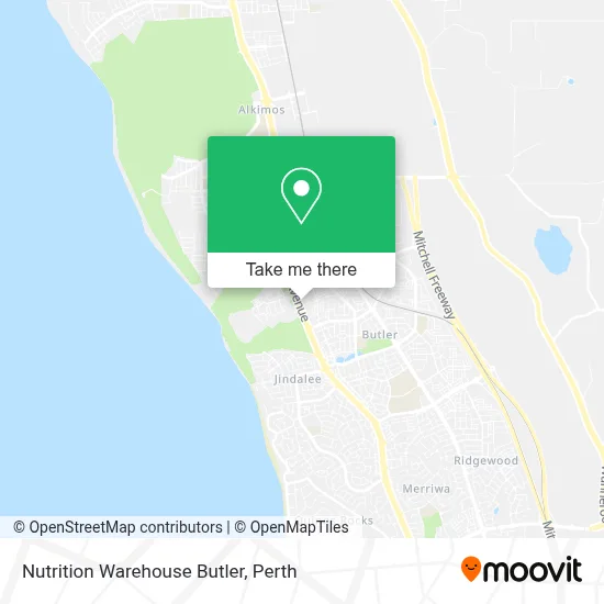 Mapa Nutrition Warehouse Butler