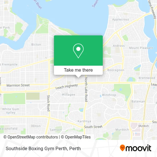 Southside Boxing Gym Perth map