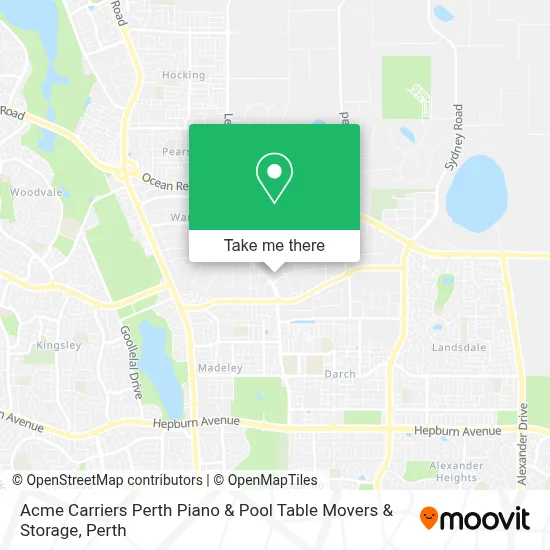 Mapa Acme Carriers Perth Piano & Pool Table Movers & Storage