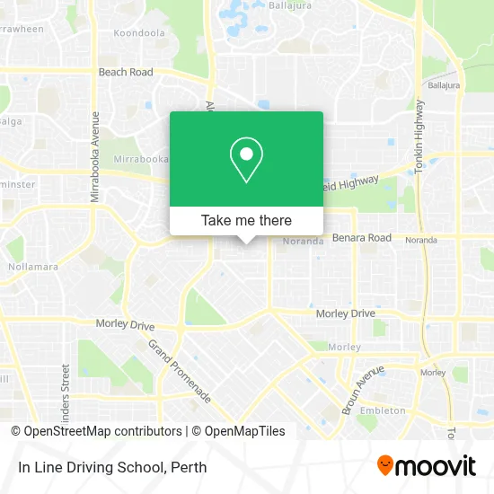 In Line Driving School map