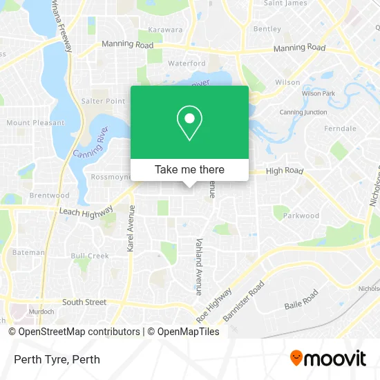 Mapa Perth Tyre