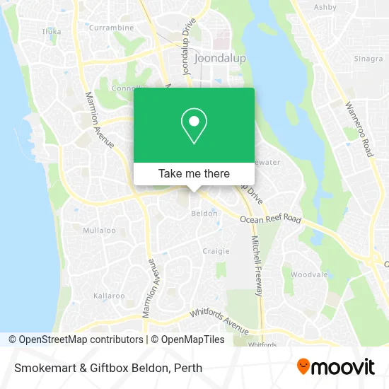 Mapa Smokemart & Giftbox Beldon