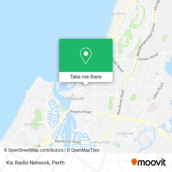 Mapa Kix Radio Network