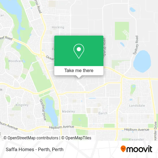 Mapa Saffa Homes - Perth