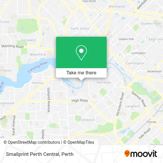Mapa Smallprint Perth Central