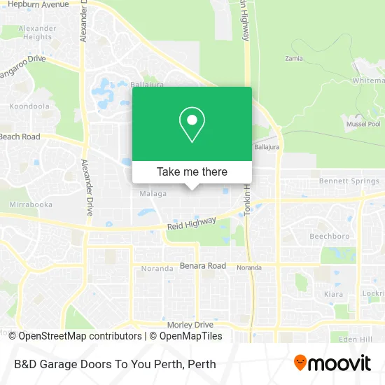 Mapa B&D Garage Doors To You Perth