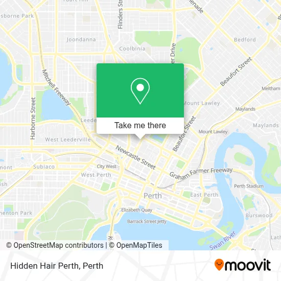 Mapa Hidden Hair Perth