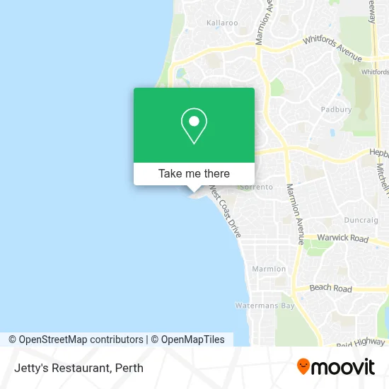 Mapa Jetty's Restaurant