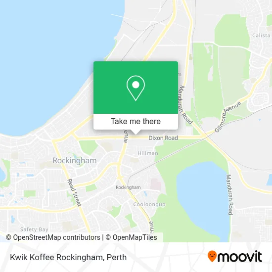 Mapa Kwik Koffee Rockingham