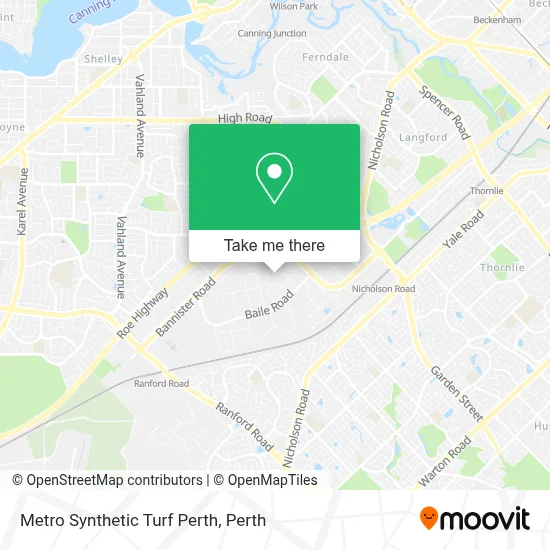 Mapa Metro Synthetic Turf Perth