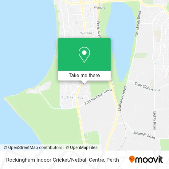 Mapa Rockingham Indoor Cricket / Netball Centre