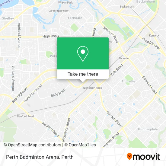 Mapa Perth Badminton Arena