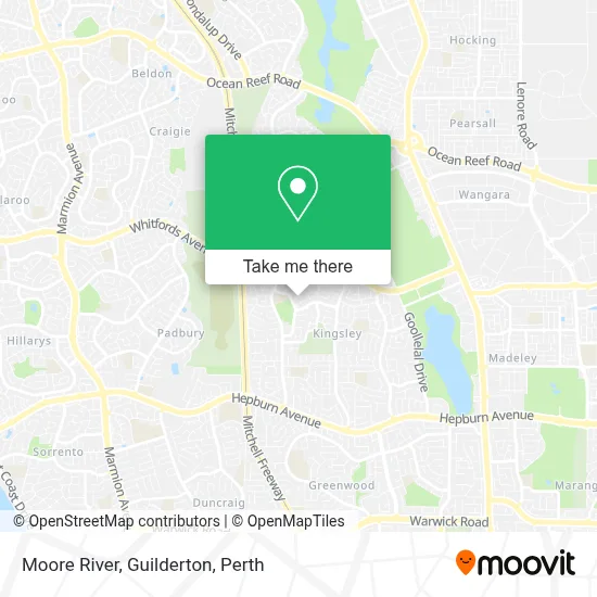 Mapa Moore River, Guilderton
