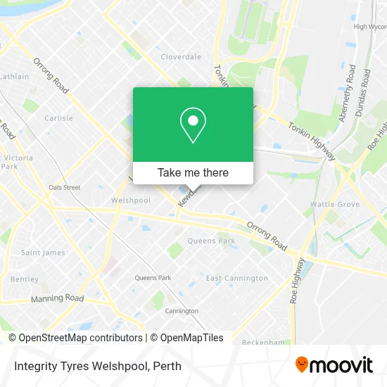Mapa Integrity Tyres Welshpool