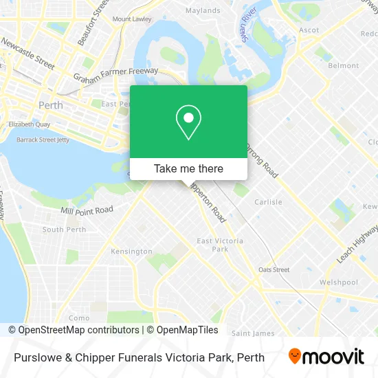 Purslowe & Chipper Funerals Victoria Park map