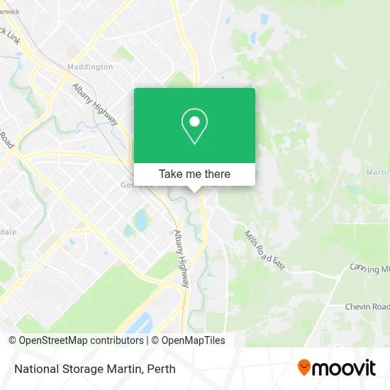 Mapa National Storage Martin