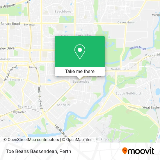 Mapa Toe Beans Bassendean