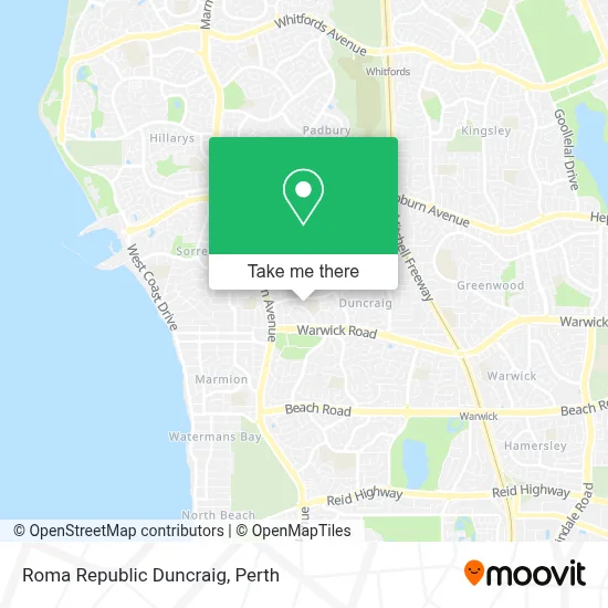 Roma Republic Duncraig map