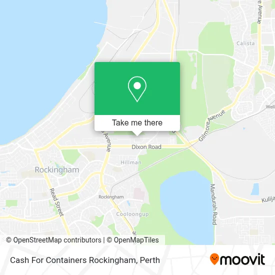 Cash For Containers Rockingham map