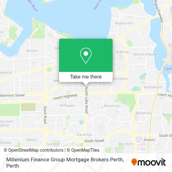 Mapa Millenium Finance Group Mortgage Brokers Perth