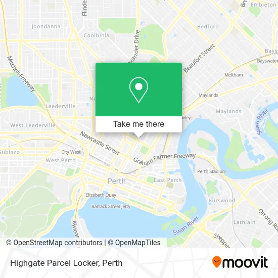 Mapa Highgate Parcel Locker