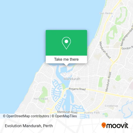 Mapa Evolution Mandurah