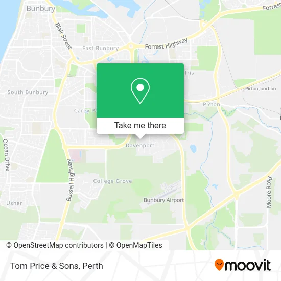 Mapa Tom Price & Sons