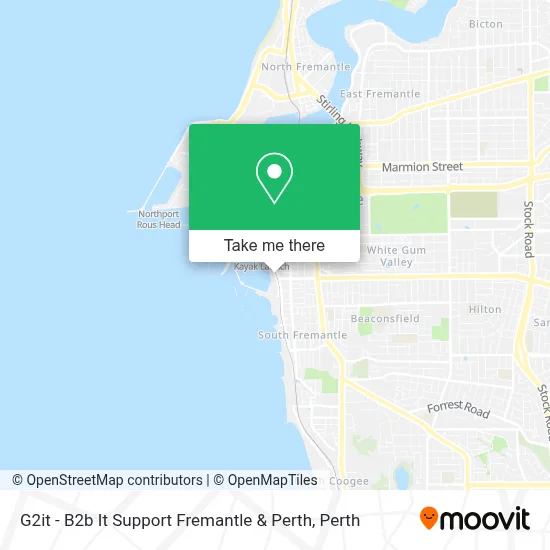 Mapa G2it - B2b It Support Fremantle & Perth